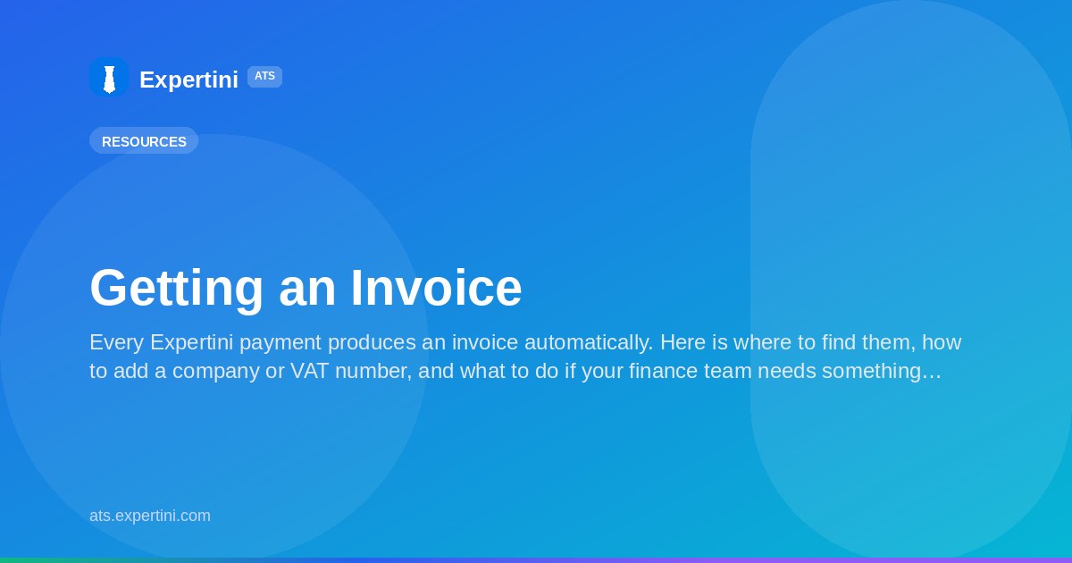 Getting an Invoice