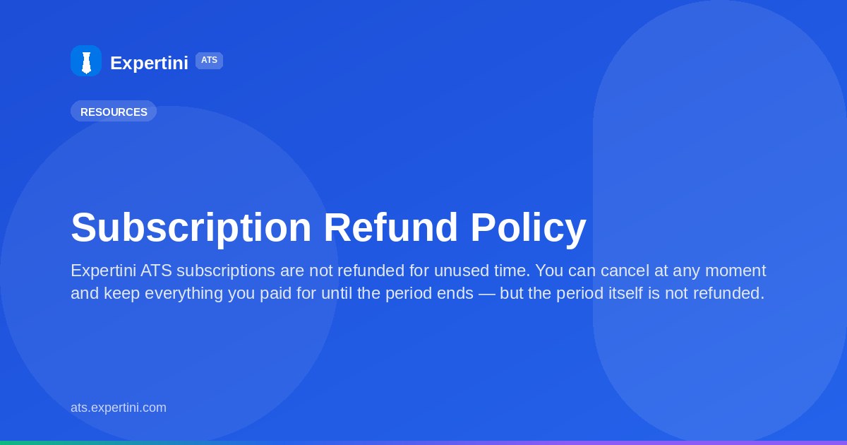 Subscription Refund Policy